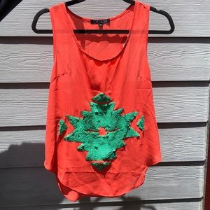 Salmon Tribal tank top